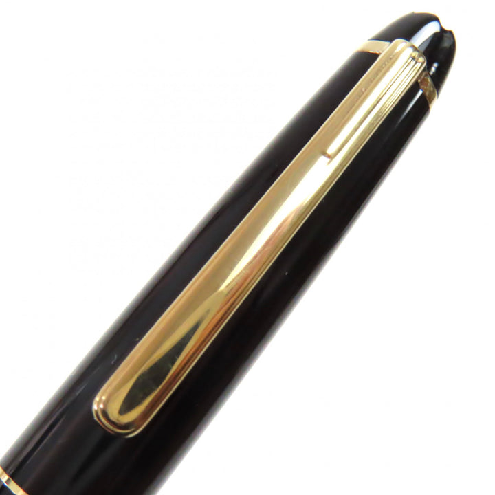 Great MONTBLANC fountain pen Meisterstck Classic white star Black gold 14K mens