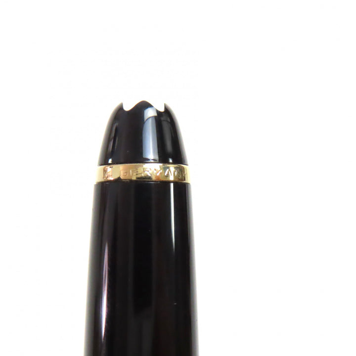 Great MONTBLANC fountain pen Meisterstck Classic white star Black gold 14K mens