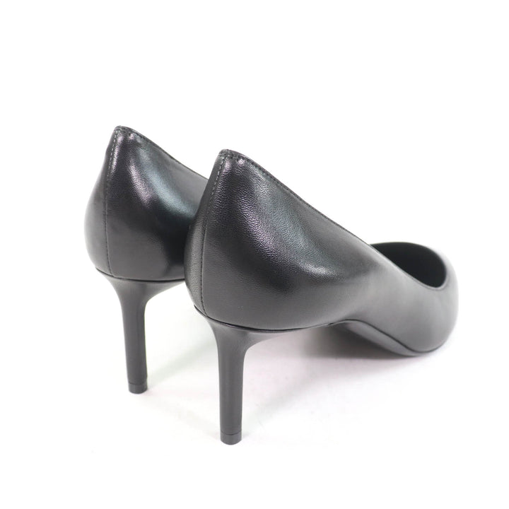 Pristine SAINT LAURENT PARIS pumps pointed toe stiletto heels black leather 37.5