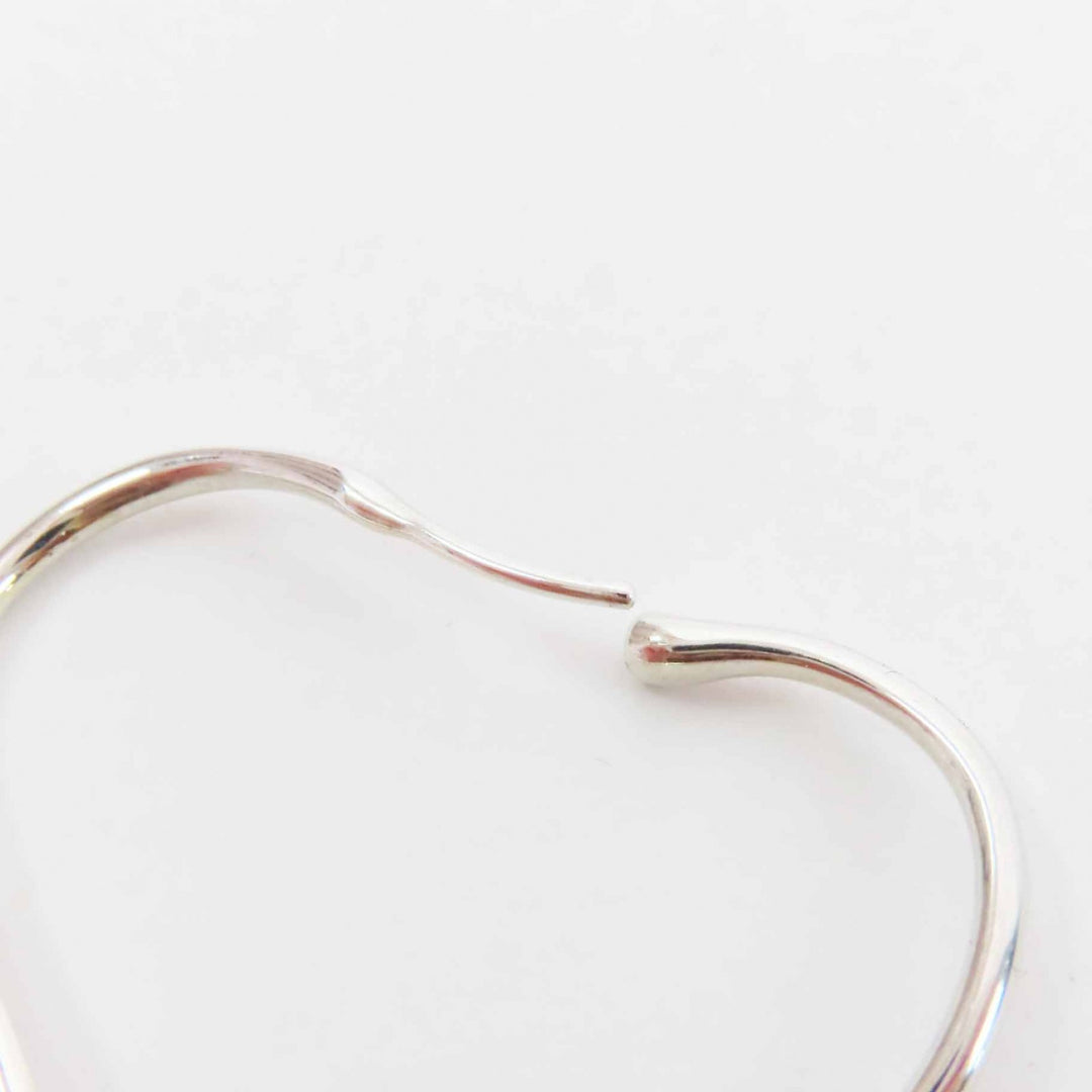 Excellent TIFFANY&Co. Pierce Open Heart Hoop Earrings Silver AG925 Women
