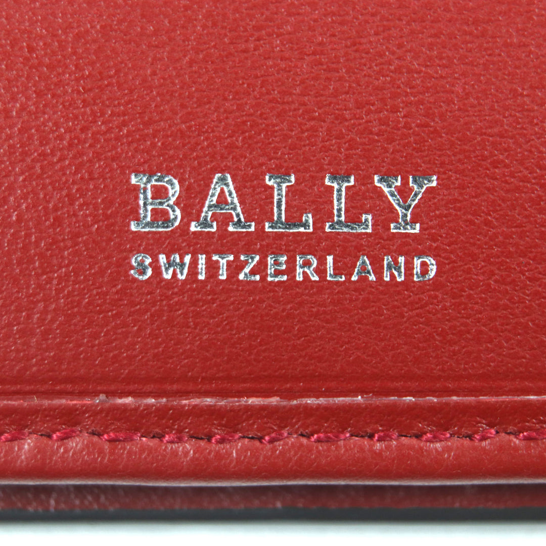 Pristine BALLY Purse TILL.TSP Logo engraved striped leather long wallet Bifold Wallet