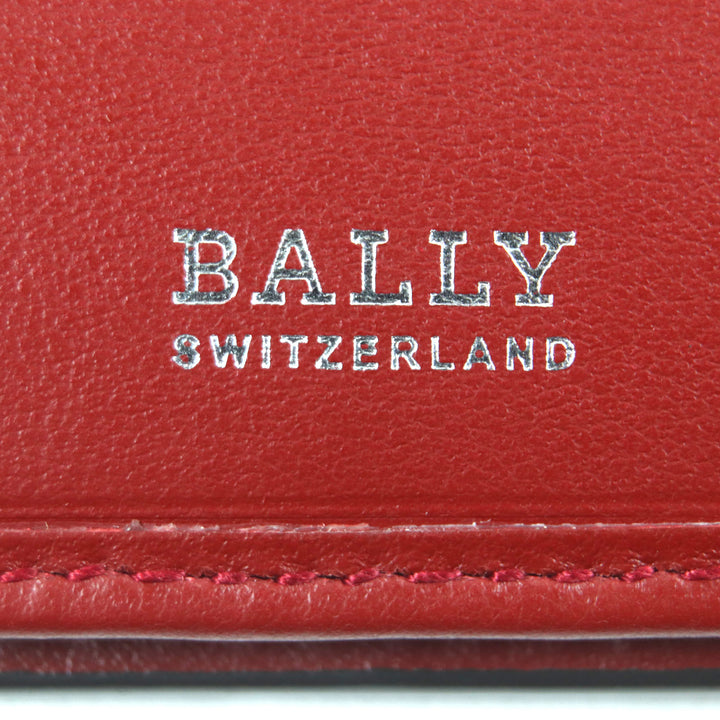 Pristine BALLY Purse TILL.TSP Logo engraved striped leather long wallet Bifold Wallet