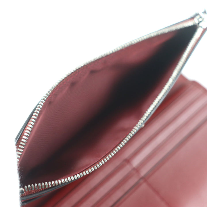 Pristine BALLY Purse TILL.TSP Logo engraved striped leather long wallet Bifold Wallet