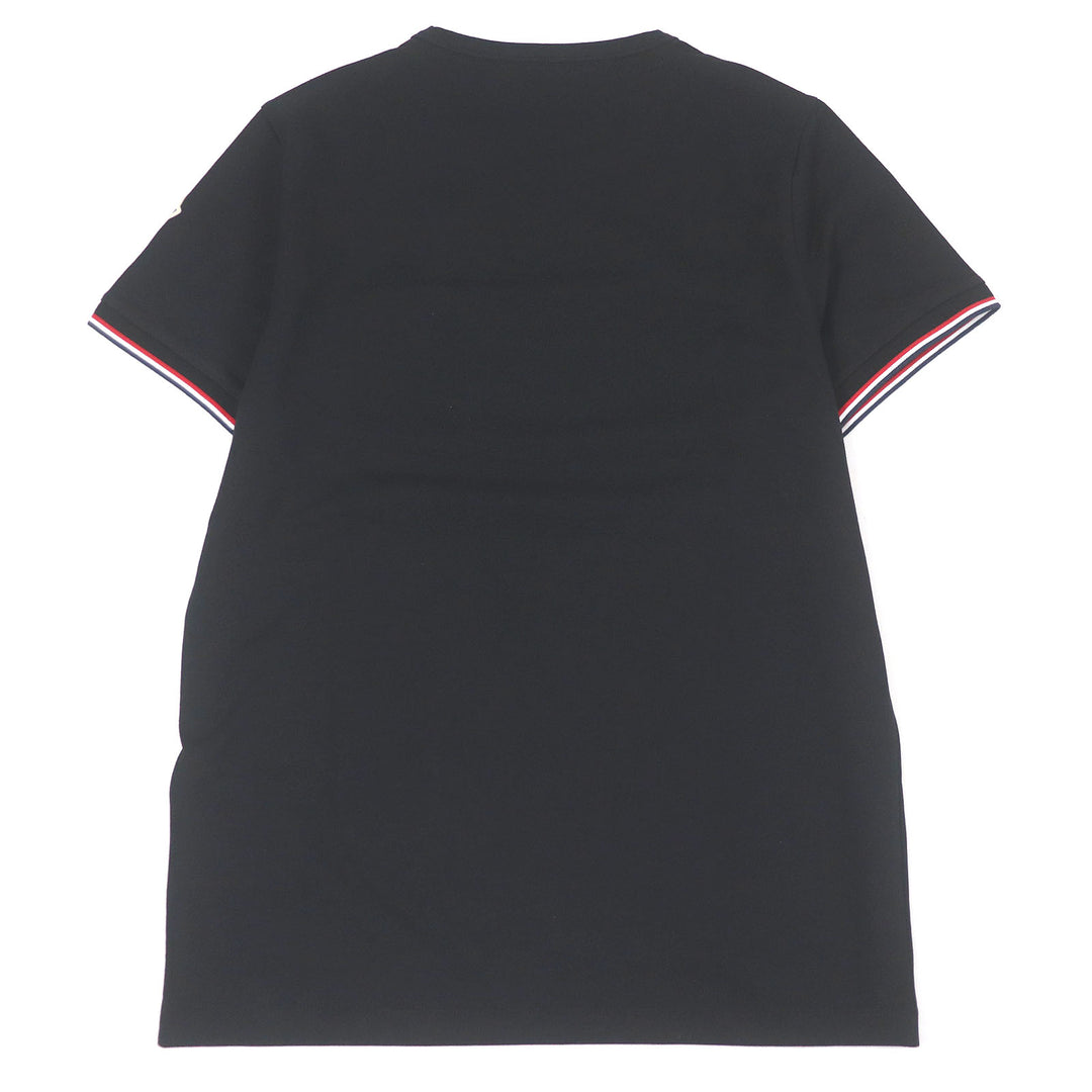 Great MONCLER Short sleeve T-shirt Slim Fit Tricolor Logo Patch black cotton