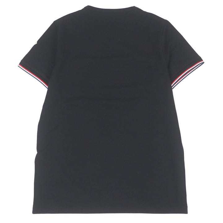 Great MONCLER Short sleeve T-shirt Slim Fit Tricolor Logo Patch black cotton