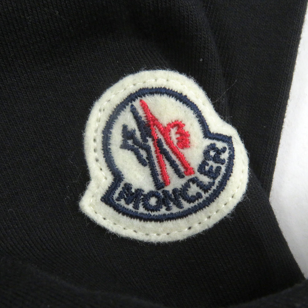 Great MONCLER Short sleeve T-shirt Slim Fit Tricolor Logo Patch black cotton