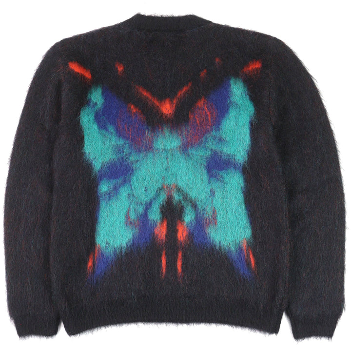 Excellent LOUIS VUITTON knit LV circle logo Metal Black multicolor mohair mens M