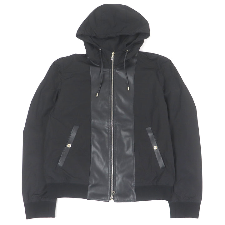 Great EMMETI hoodie BR special order washable tech leather combination black mens 50