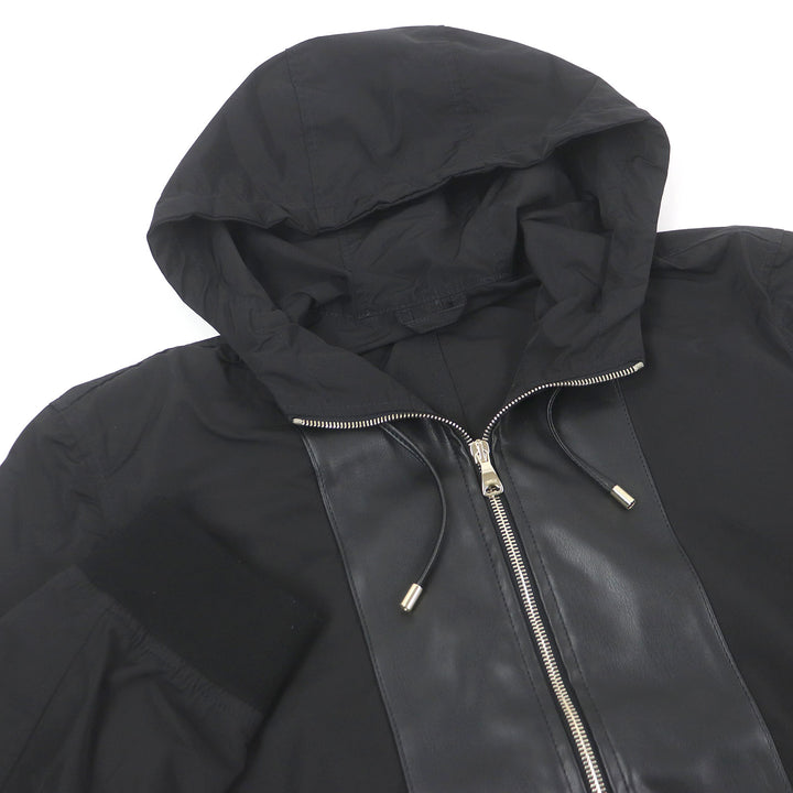 Great EMMETI hoodie BR special order washable tech leather combination black mens 50