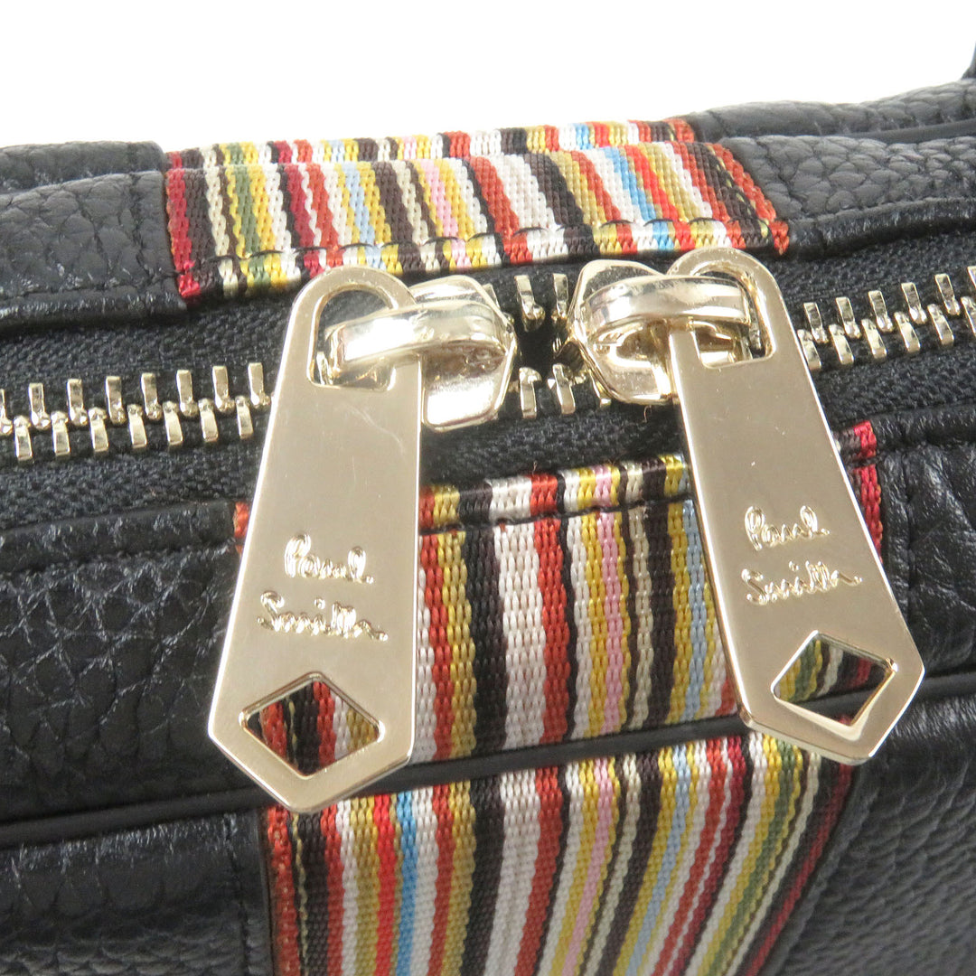 Pristine Paul Smith Briefcase PORTFOLIO Multi-stripe 2WAY black leather mens 5538 A40009