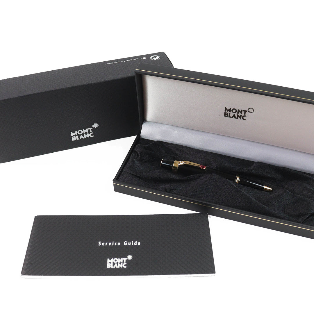 Great MONTBLANC Ballpoint pen Boheme PIX Red Gemstone White Star Black gold mens