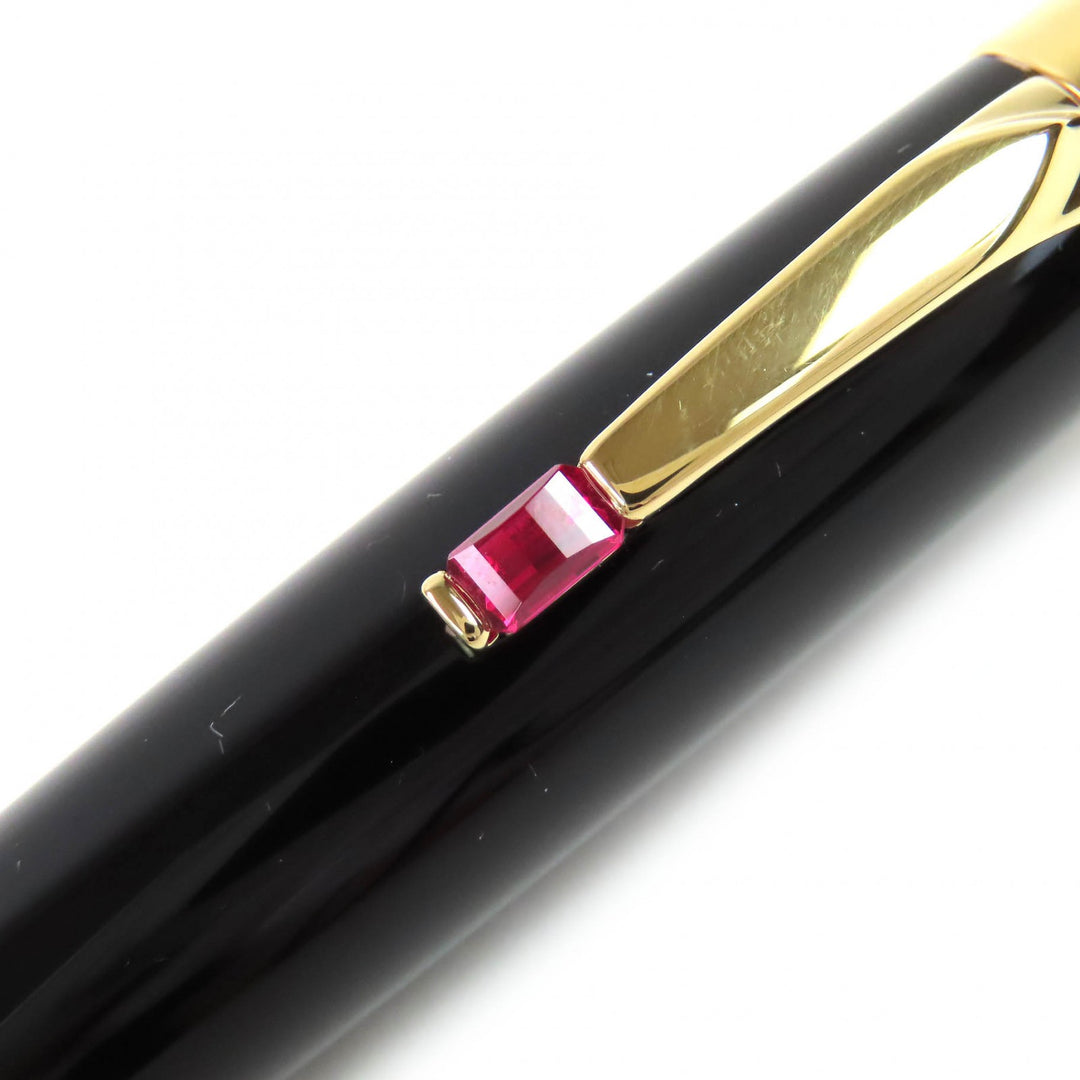 Great MONTBLANC Ballpoint pen Boheme PIX Red Gemstone Black gold mens