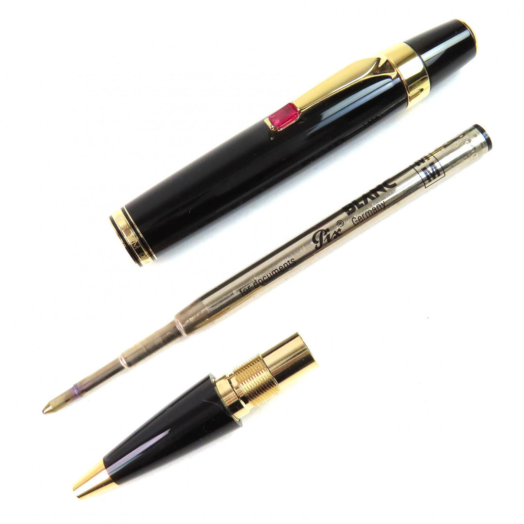 Great MONTBLANC Ballpoint pen Boheme PIX Red Gemstone White Star Black gold mens