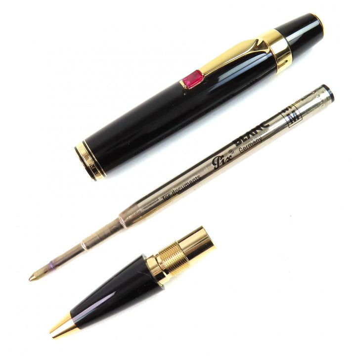 Great MONTBLANC Ballpoint pen Boheme PIX Red Gemstone White Star Black gold mens