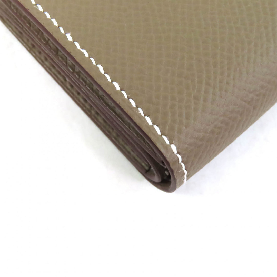 Pristine HERMES Card Case Bearn Mini Epsom Leather Women