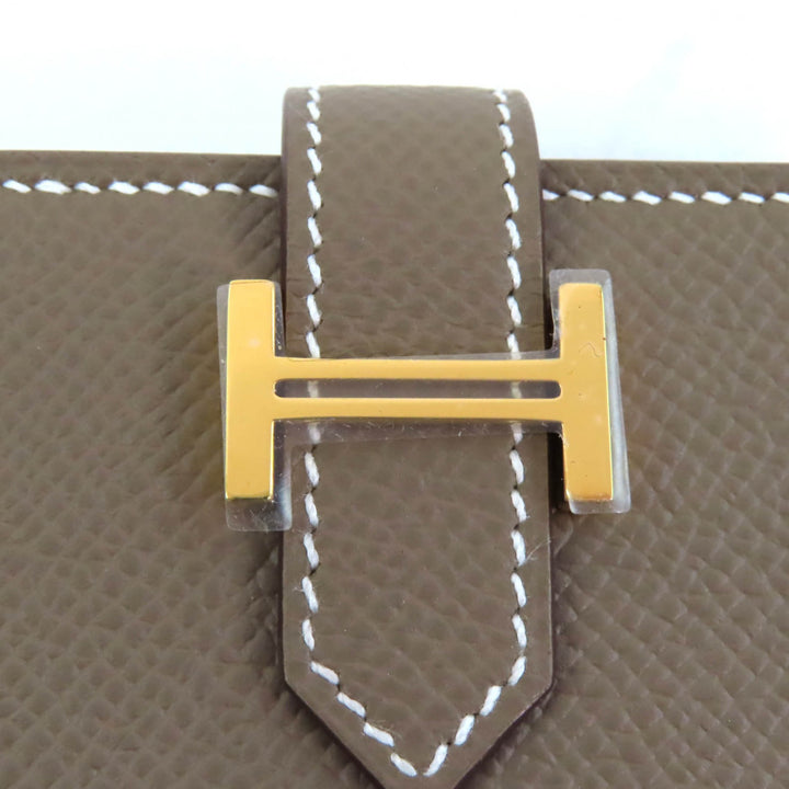 Pristine HERMES Card Case Bearn Mini Epsom Leather Women