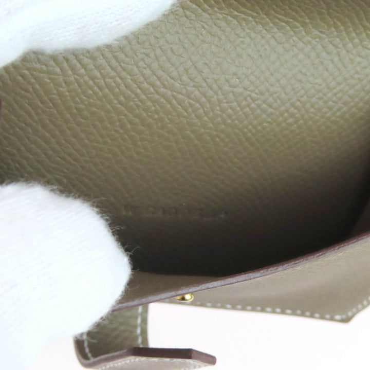 Pristine HERMES Card Case Bearn Mini Epsom Leather Women