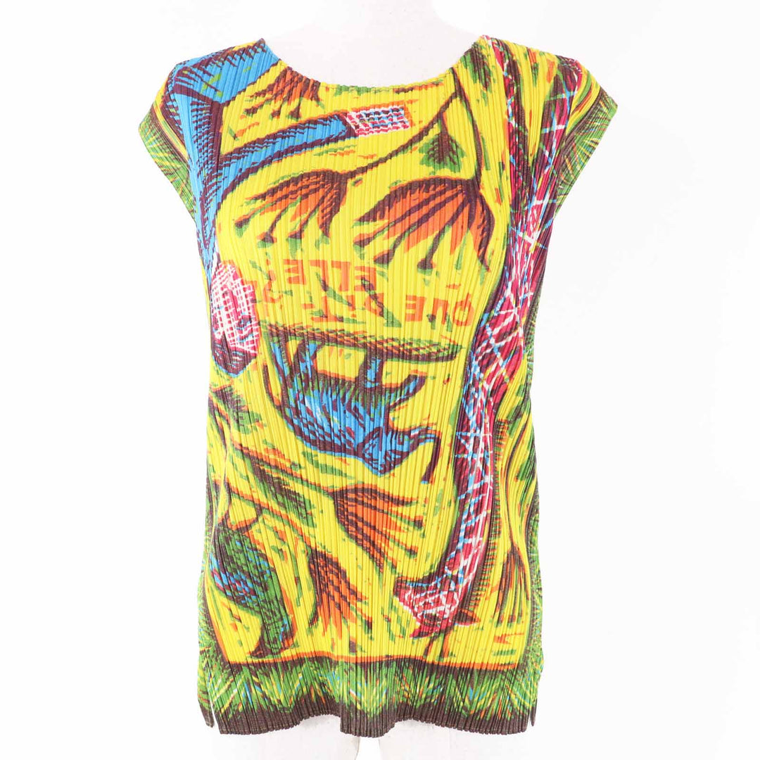 Excellent PLEATS PLEASE Tunic Rare Animal/Human Multi polyester Women 3