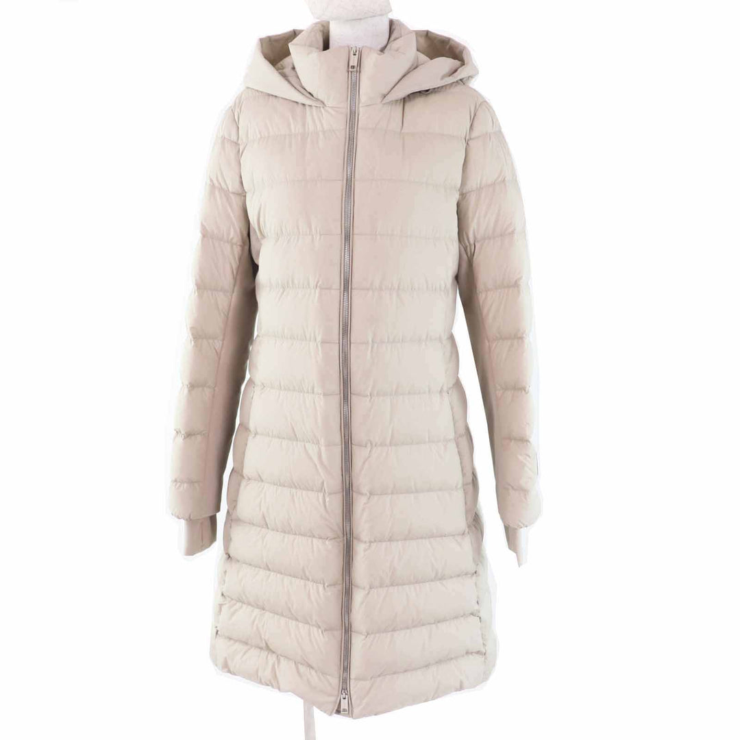 Excellent BURBERRY LONDON down coat Rubber logo patch, hooded, long Women M