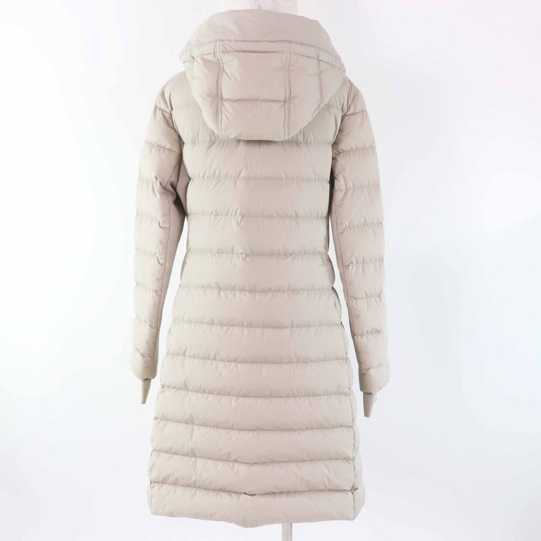 Excellent BURBERRY LONDON down coat Rubber logo patch, hooded, long Women M