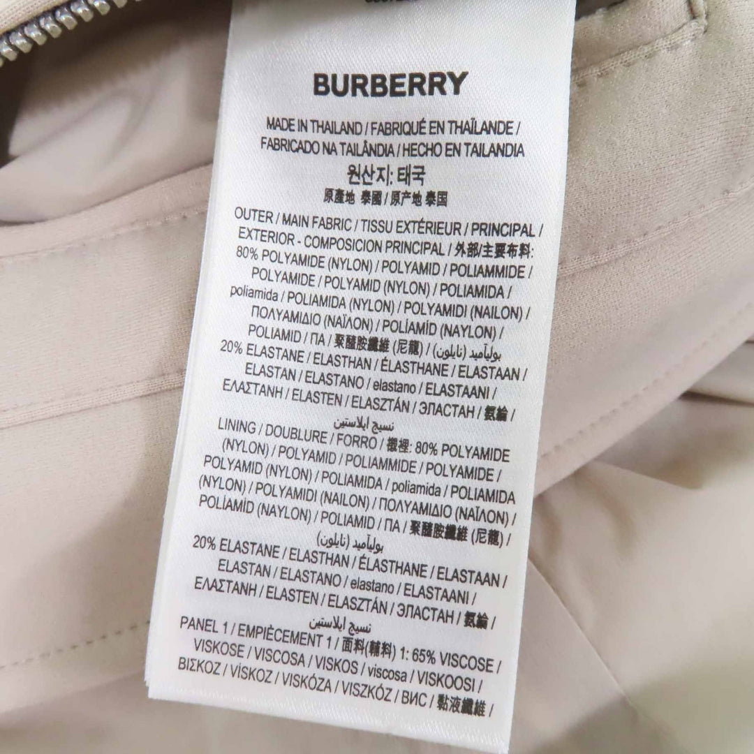 Excellent BURBERRY LONDON down coat Rubber logo patch, hooded, long light beige Women M