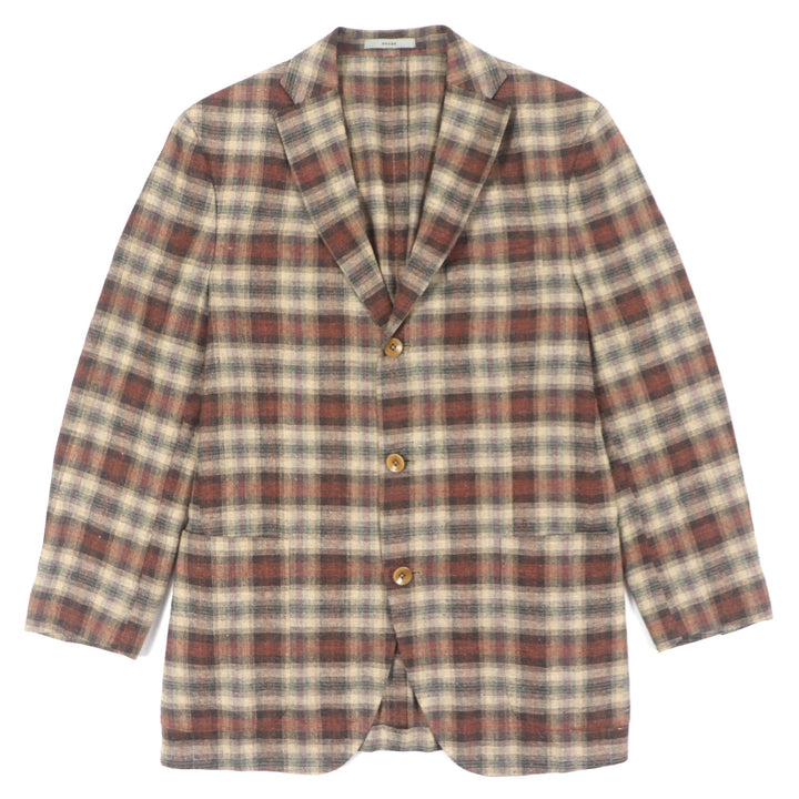 Excellent BOGLIOLI tailored jacket DOVER Check Pattern Single Jacket mens 50