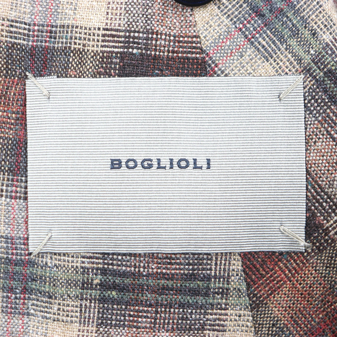 Excellent BOGLIOLI tailored jacket DOVER Check Pattern Single Jacket mens 50
