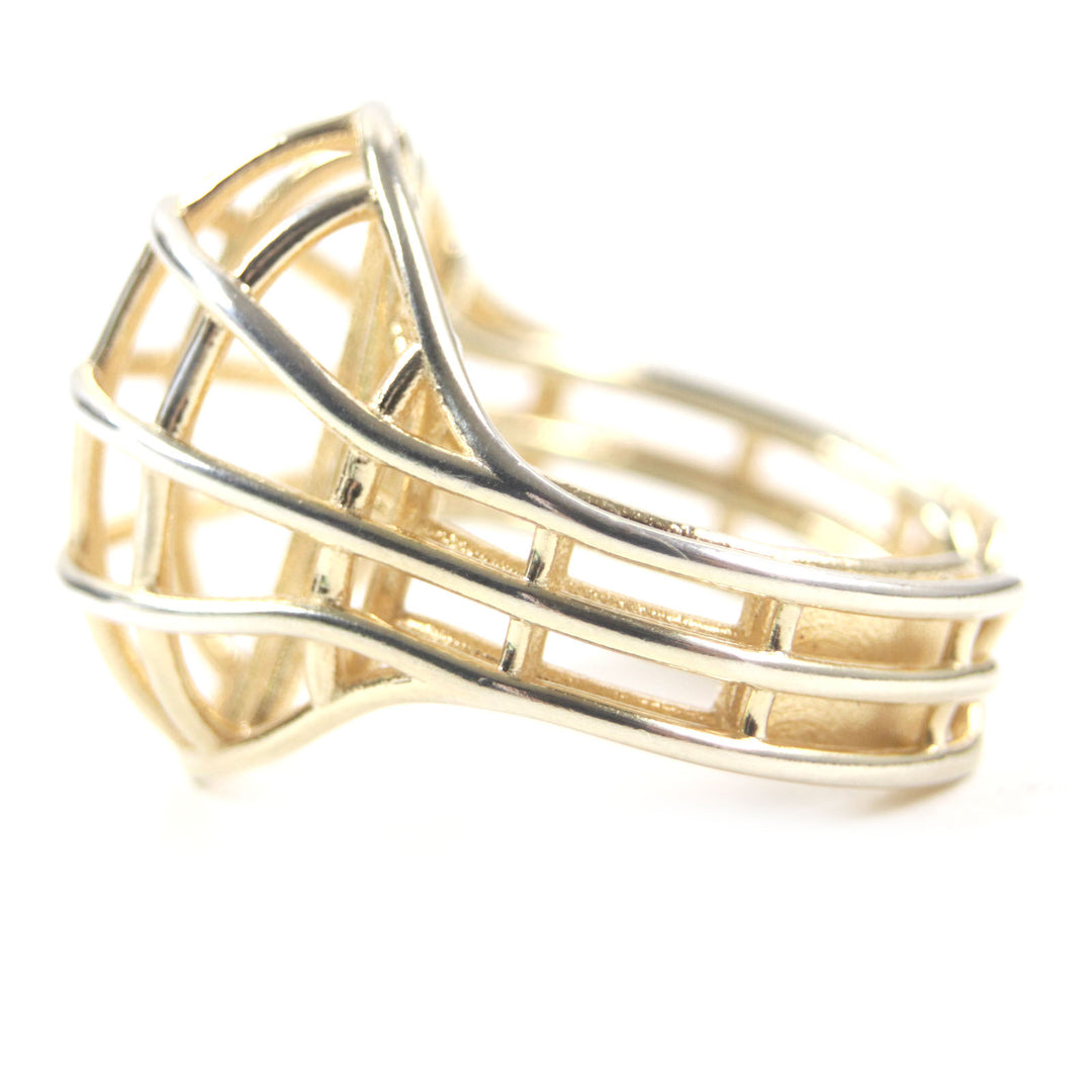 Excellent BOTTEGAVENETA Ring 3D Wire gold AG925 mens 13 707858
