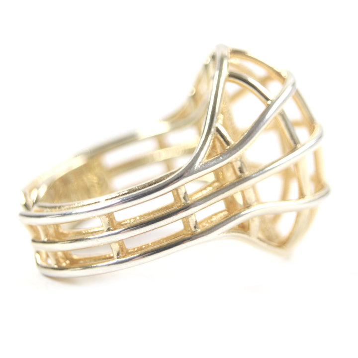 Excellent BOTTEGAVENETA Ring 3D Wire gold AG925 mens 13 707858