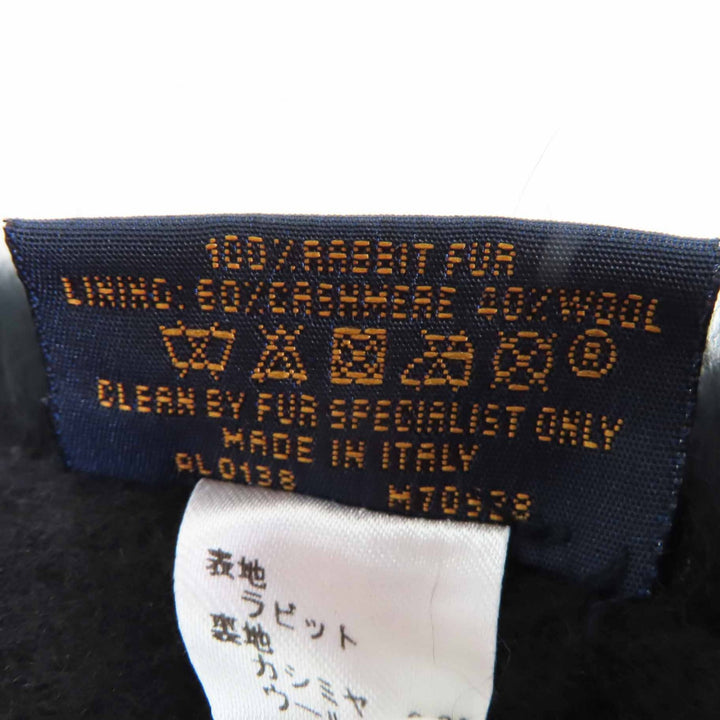 Excellent LOUIS VUITTON Scarf Echarpe LV Neon Black blue Rabbit Women M70928