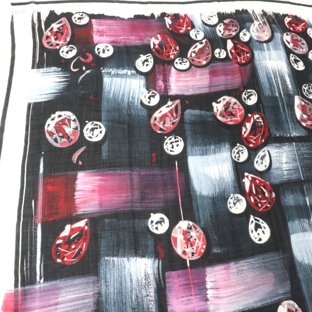 Excellent CHANEL shawl Tweed 2023 all-over patterned scarf with fringe cashmere