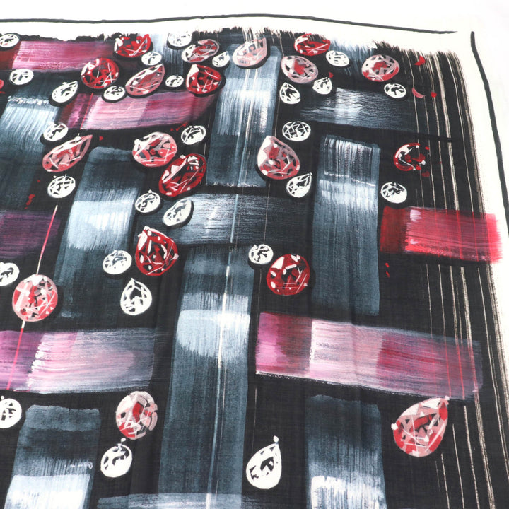 Excellent CHANEL shawl Tweed 2023 all-over patterned scarf with fringe cashmere