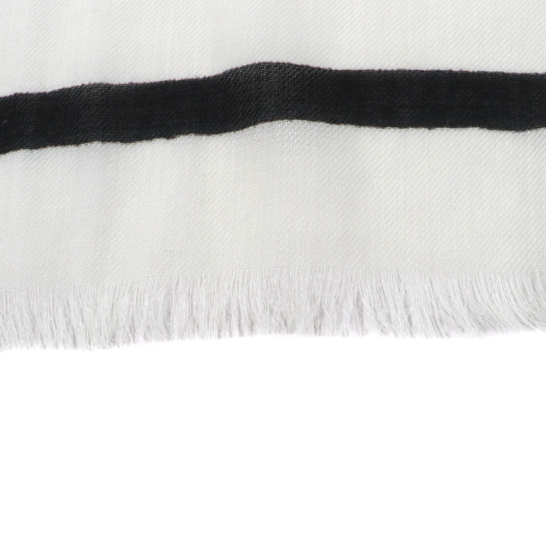 Excellent CHANEL shawl Tweed 2023 all-over patterned scarf with fringe cashmere