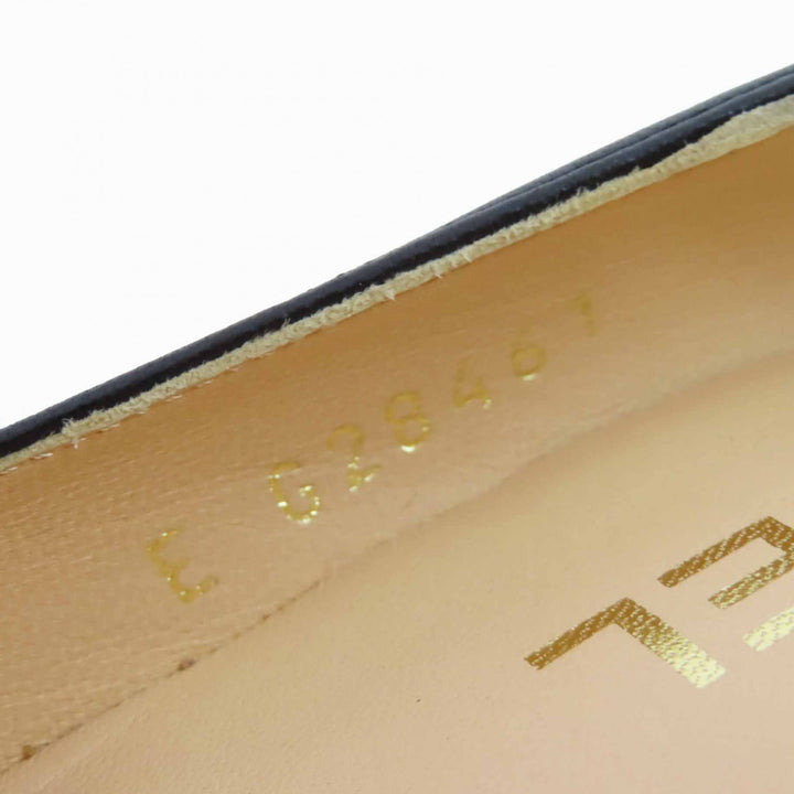 Excellent CHANEL pumps COCO Mark round toe black leather Women 36 G28461