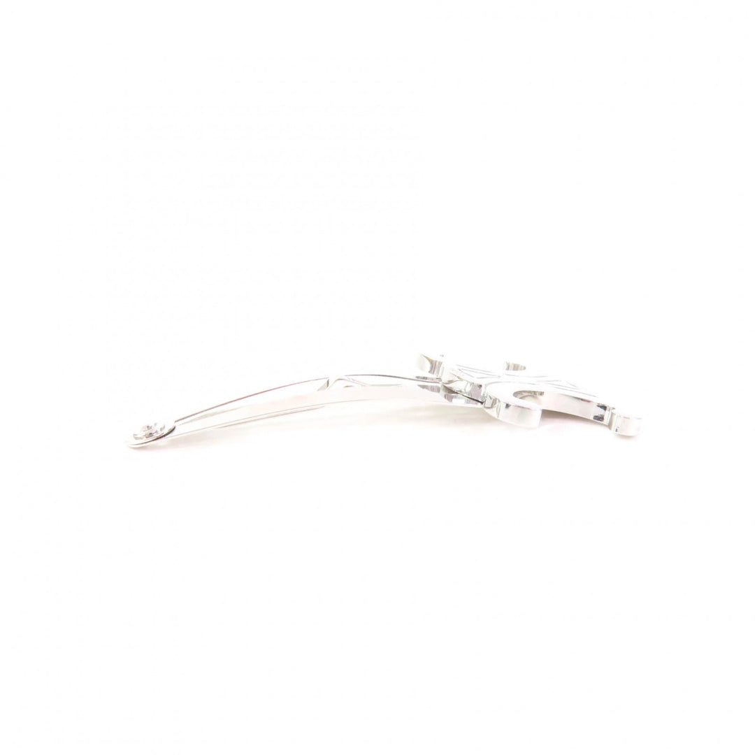 Excellent CELINE hair accessory Triomphe logo hair clip Silver Women
