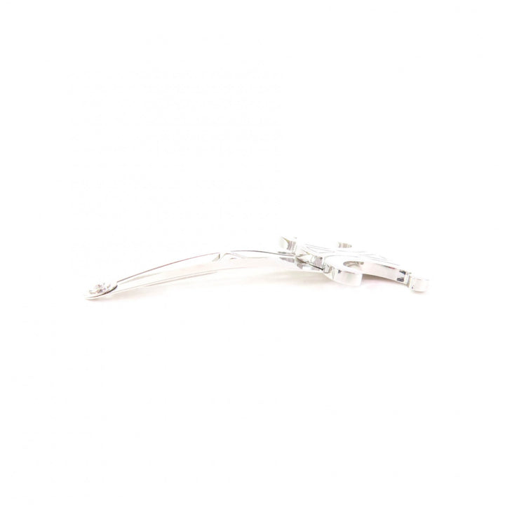 Excellent CELINE hair accessory Triomphe logo hair clip Silver Women
