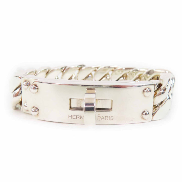 Excellent HERMES bracelet Kelly Grummett GM Silver SV925 Women