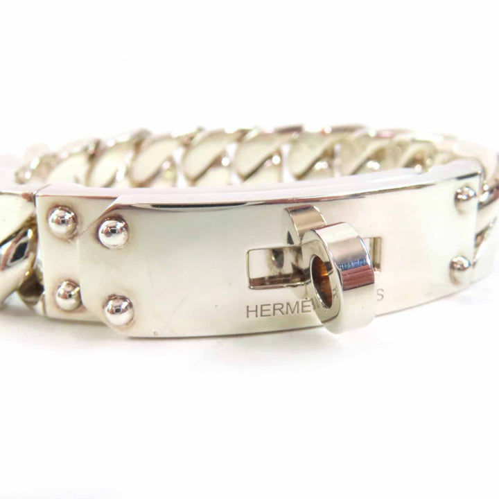 Excellent HERMES bracelet Kelly Grummett GM Silver SV925 Women
