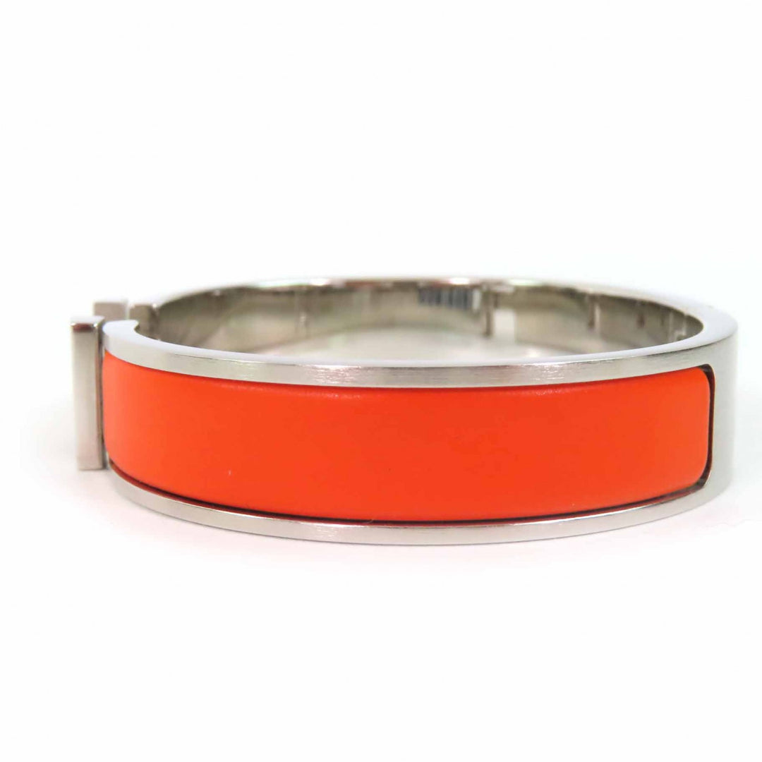 Pristine HERMES Bangle Quick HPM Orange Silver metal