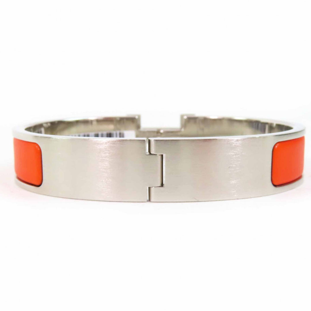 Pristine HERMES Bangle Quick HPM Orange Silver metal
