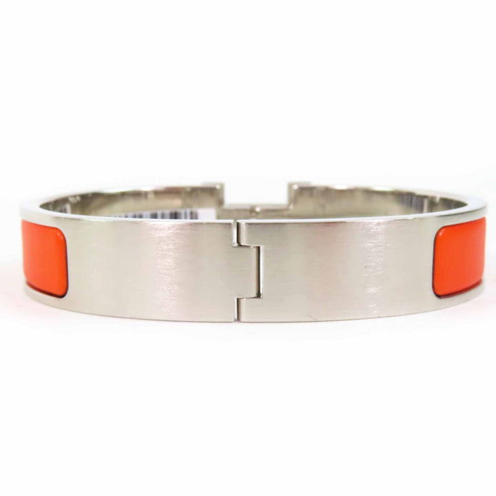 Pristine HERMES Bangle Quick HPM Orange Silver metal