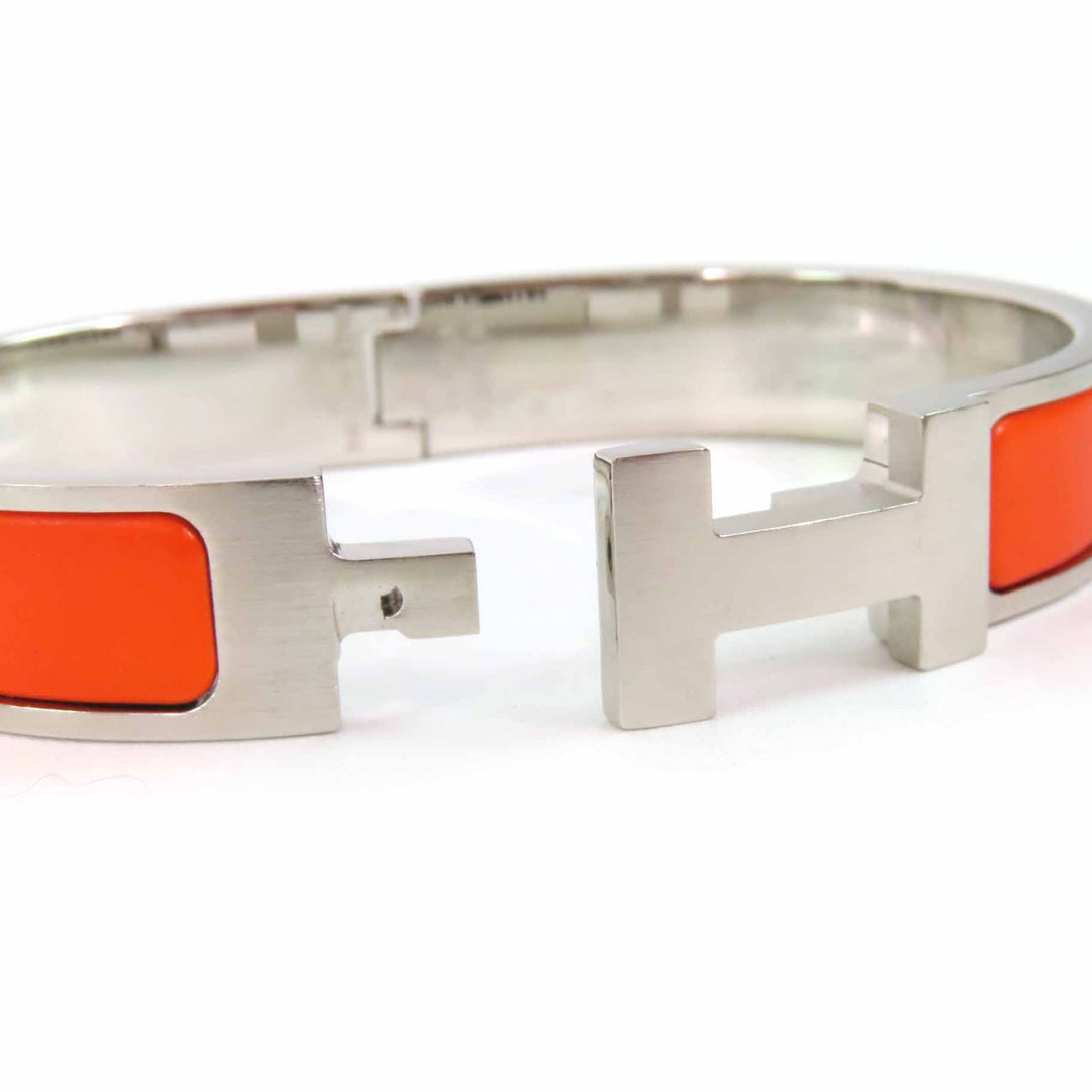 Pristine HERMES Bangle Quick HPM Orange Silver metal