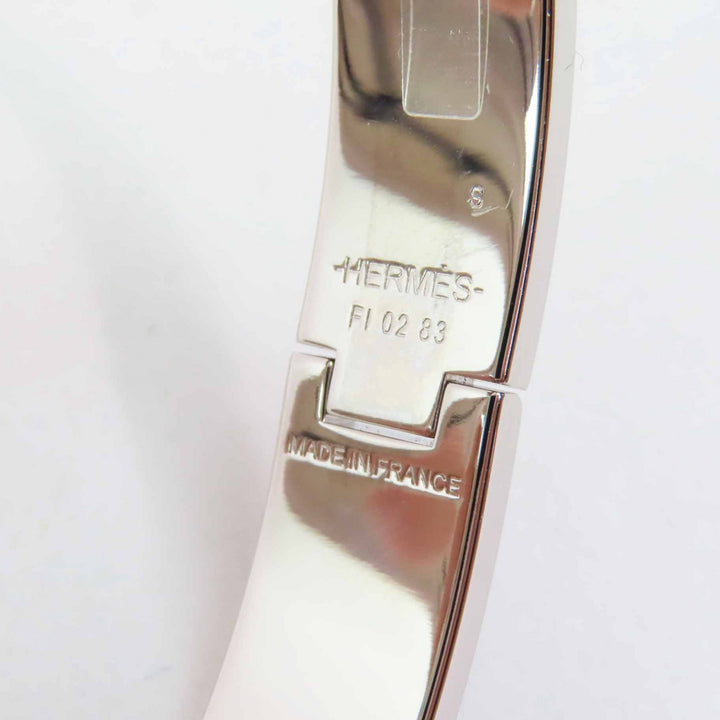 Pristine HERMES Bangle Quick HPM Orange Silver metal
