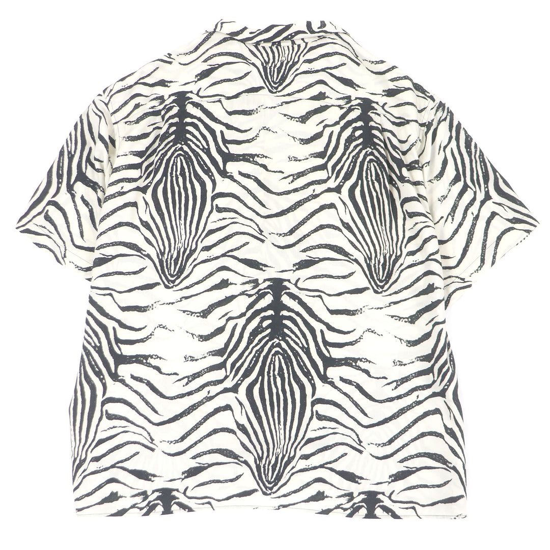 Great CELINE Short sleeve shirt Open Collar White black Rayon mens 38 2C517346Q