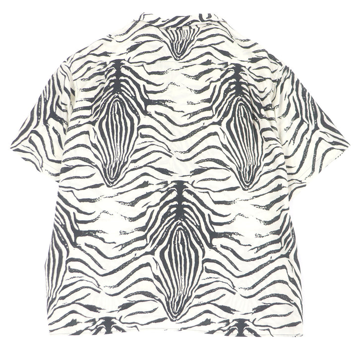 Great CELINE Short sleeve shirt Open Collar White black Rayon mens 38 2C517346Q