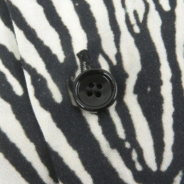 Great CELINE Short sleeve shirt Open Collar White black Rayon mens 38 2C517346Q