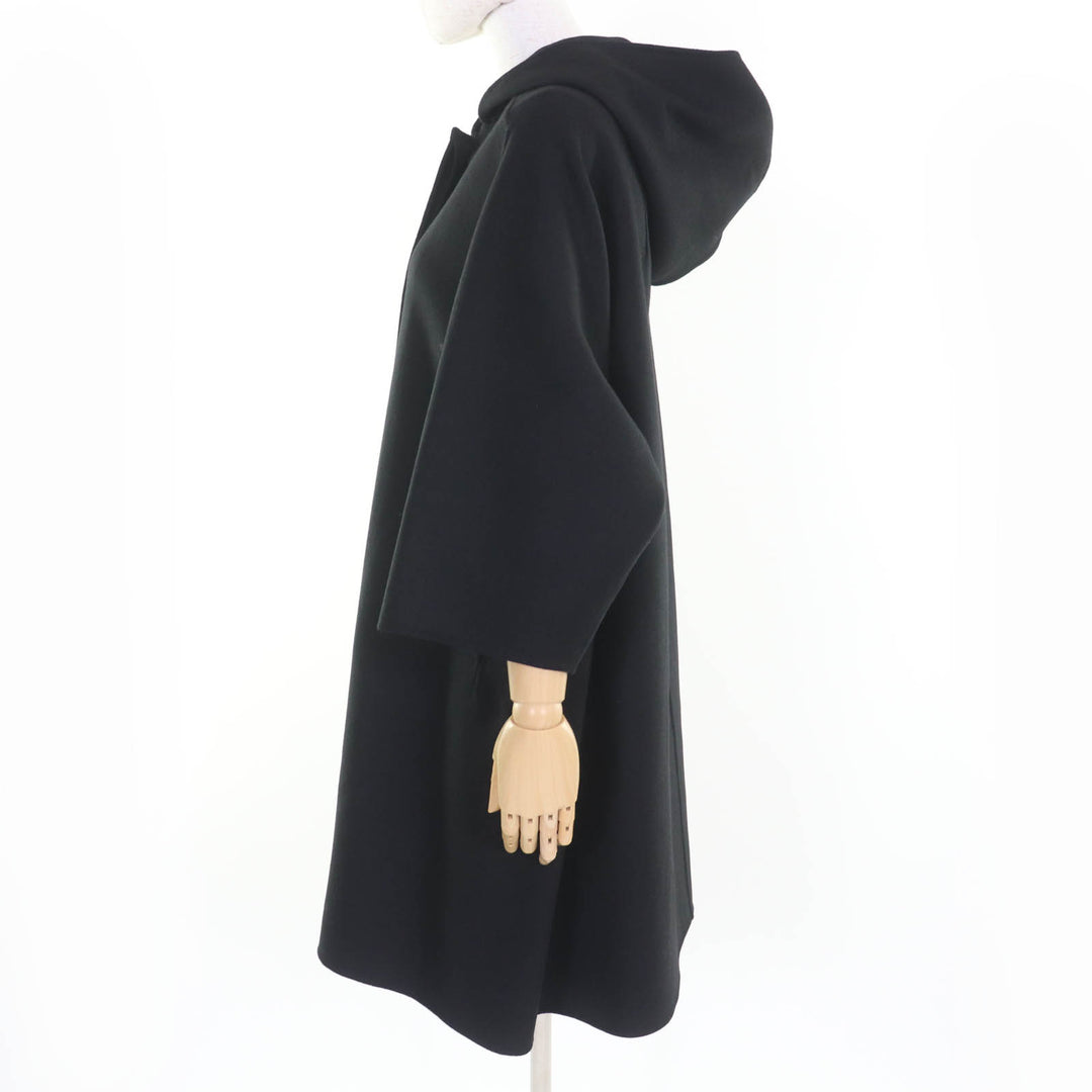 Excellent Christian Dior coat Hooded coat black wool Women 40 010M41A1116