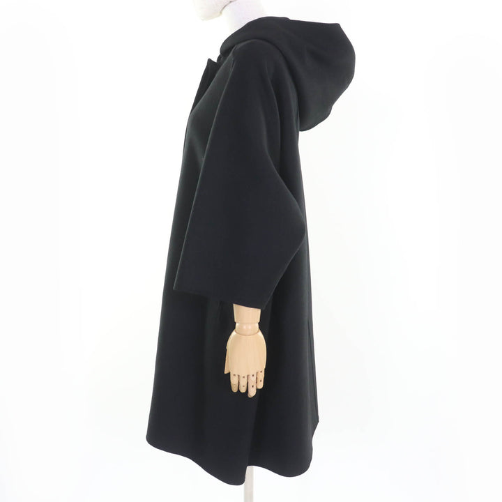Excellent Christian Dior coat Hooded coat black wool Women 40 010M41A1116