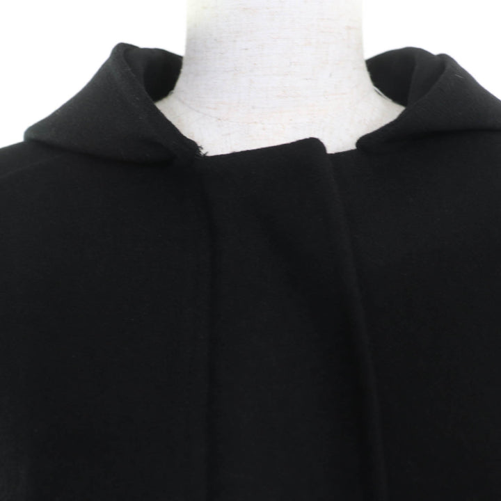 Excellent Christian Dior coat Hooded coat black wool Women 40 010M41A1116