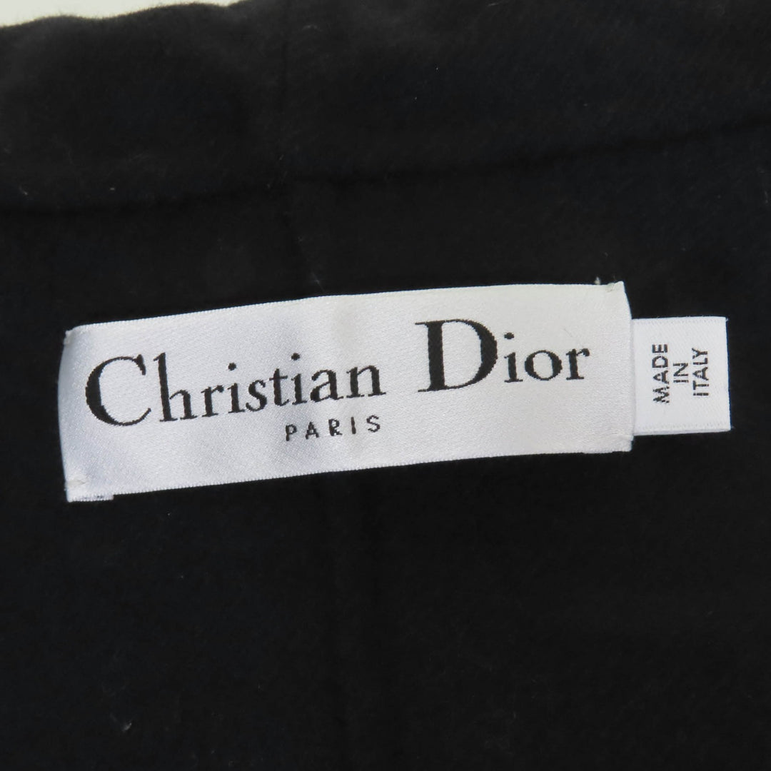 Excellent Christian Dior coat Hooded coat black wool Women 40 010M41A1116